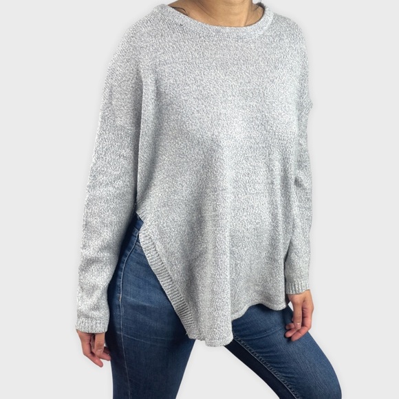 Divided Texture-Knit Stitch Grey Tunic Sweater by H&M - Picture 5 of 8